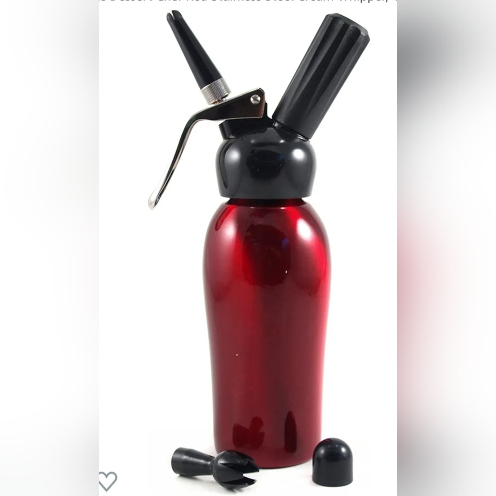 Liss Dessert Chef Red Stainless Steel Cream Whipper 1 Pint